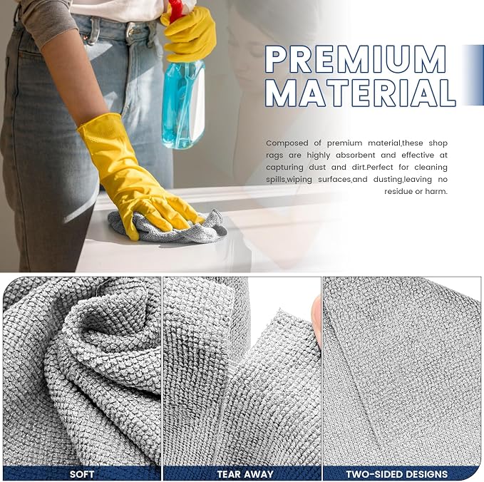 75 Pack Microfiber Cleaning Cloth Roll, Reusable Washable Ultra Tear Away - Image 4