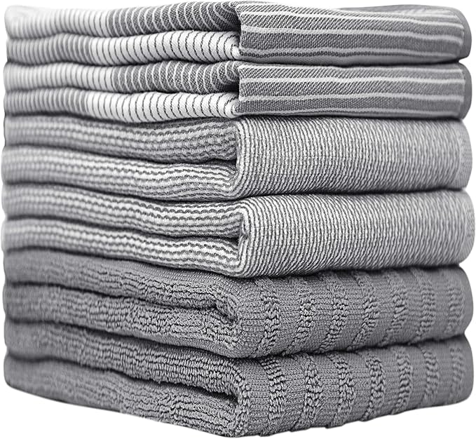 Premium Kitchen Towels | Large Cotton Dish Towels | Flat & Terry Highly - Image 2