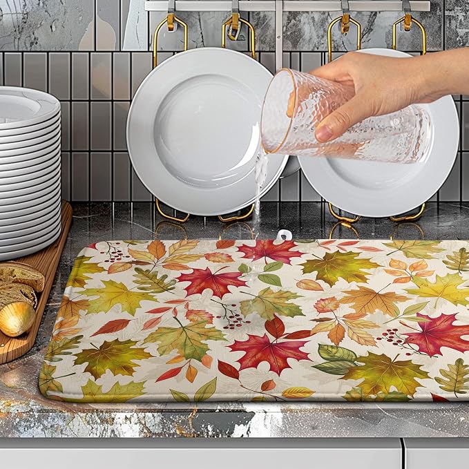 Fall Maple Leaves Dish Drying Mat - Image 5