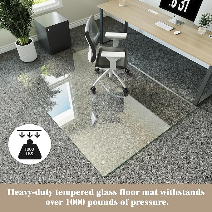 Koonmi Tempered Glass Chair Mat - Image 2
