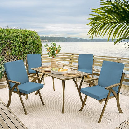Arden Outdoor Dining Chair Cushion, 2 Pack, 20 x 20, Rain-Proof, Fade Resistant, French Blue Texture