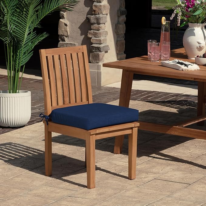 Arden Foam Outdoor Round Back Seat Cushion, 20 x 19, Made with ProFoam, Rain-Proof, Fade Resistant, Sapphire Blue Leala