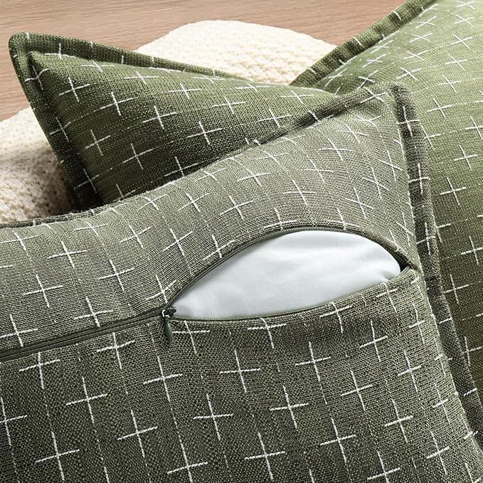 ZWJD Pillow Covers 26x26 Set of 2 Soft Polyester Textured Pillow Covers - Image 3