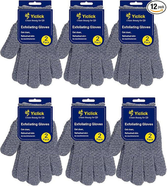 Yiclick 12Pcs Heavy Exfoliating Gloves, Body Scrub Glove by YiclickCreateBeautyforLife