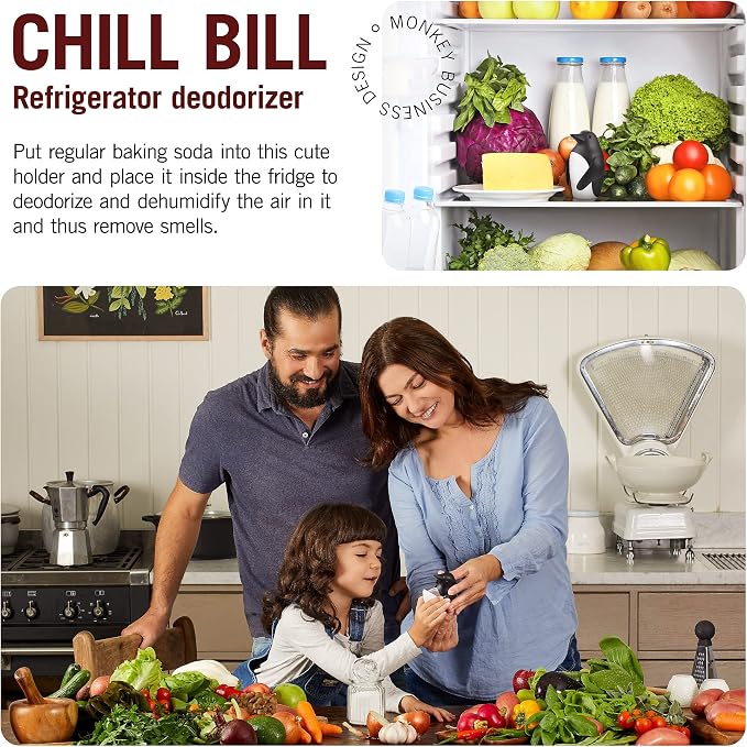 Monkey Business Chill Bill Refrigerator Deodorizer, Baking Soda Container - Image 2