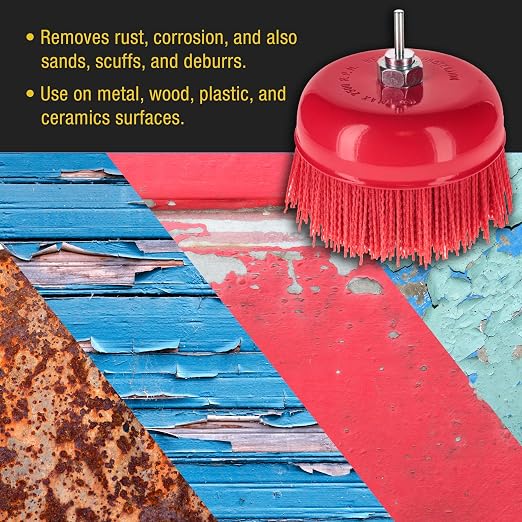 Dura-Gold 6" Abrasive Filament Nylon Bristle Cup Brush - Image 5