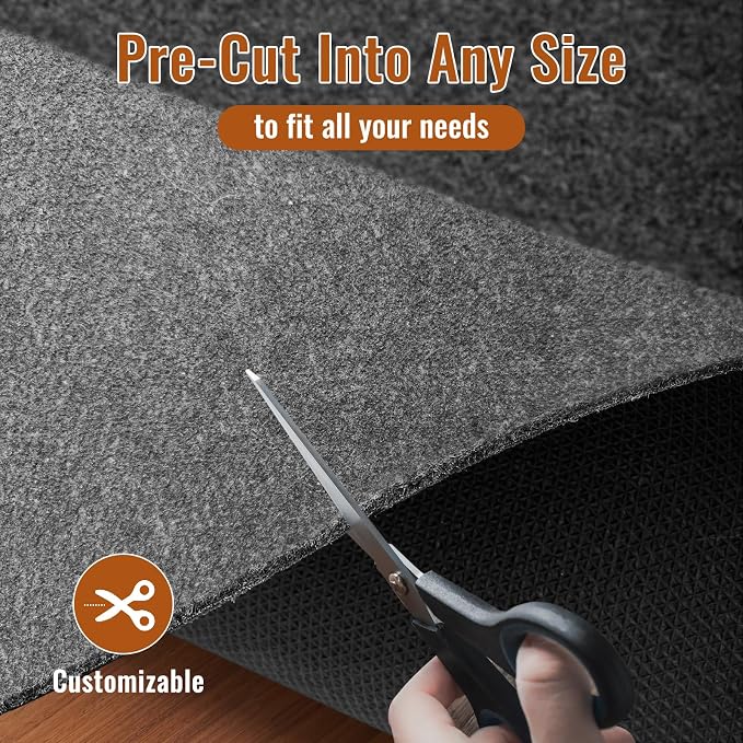 Felt Rug Pad, 3 x 5 Ft Rubber Non-Slip Rug Pad Gripper, Keep Rugs Secure and in - Image 3