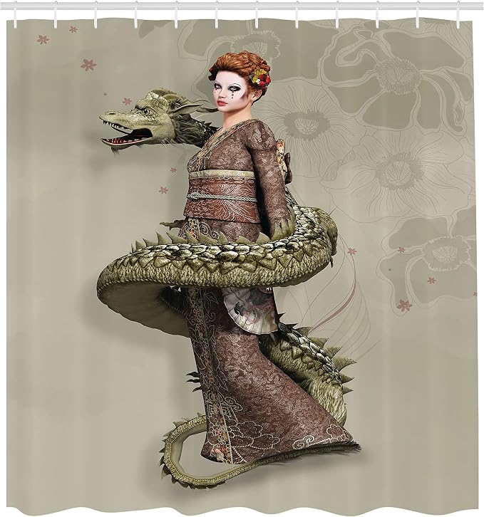 Ambesonne Fantasy Shower Curtain, Westernly Geisha - Image 2