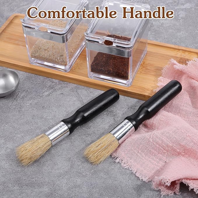 2 PCS Coffee Grinder Cleaning Brush, Natural Wooden Handle and Bristles - Image 4
