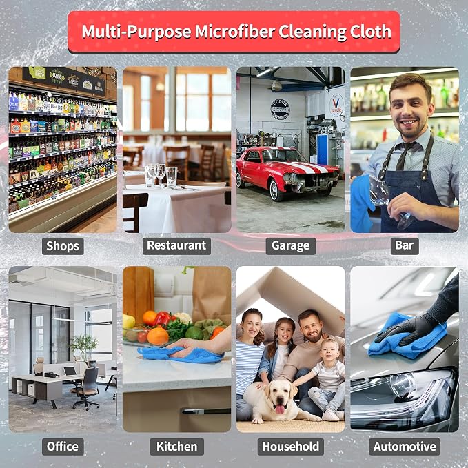 HOMERHYME Shop Towels, 100 Pack Microfiber Towels - Image 7