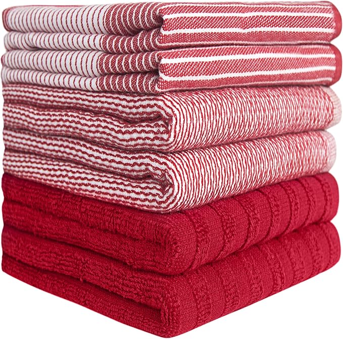Premium Kitchen Towels | Large Cotton Dish Towels | Flat & Terry Highly - Image 2