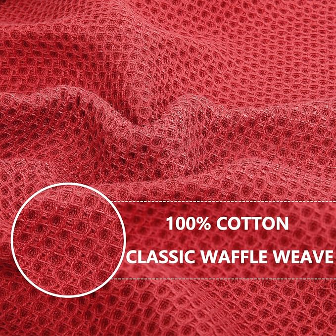 Homaxy 100% Cotton Waffle Weave Kitchen Dish Cloths, Quick Drying Dish Rags - Image 2