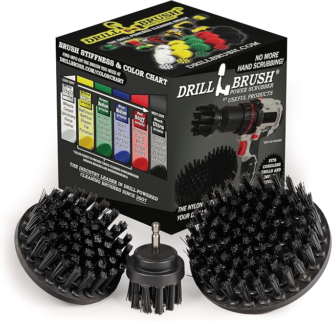 Ultra Stiff Drill Powered Cleaning Brush Set by Drillbrush
