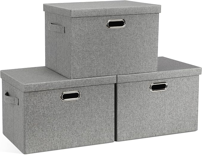 Large 17" 36 Quart Collapsible Stackable Storage Bins by GraciadecoStorage