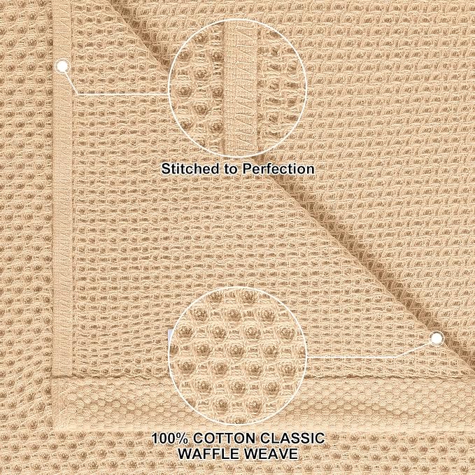 Homaxy 100% Cotton Kitchen Towels and Dishcloths Set, 12 x 12 Inches and 13 x - Image 2