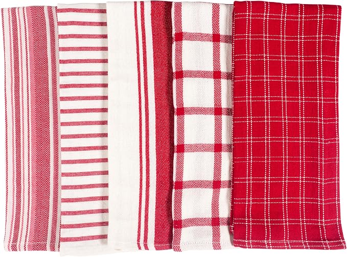 KAF Home Assorted Flat Kitchen Towels |100% Cotton - Image 2