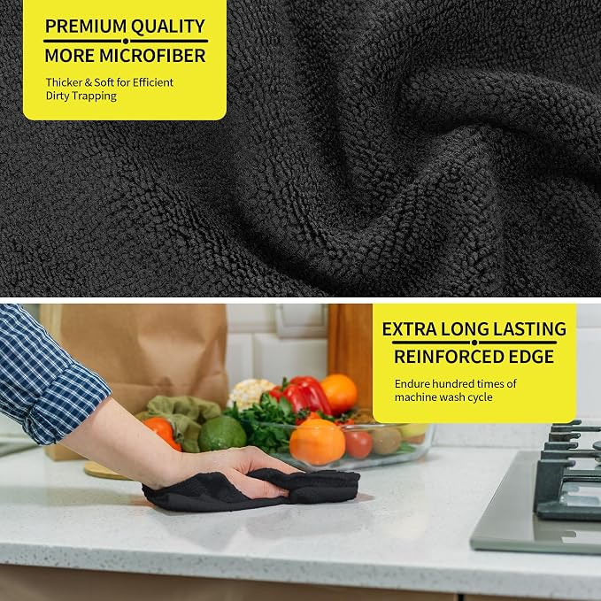 HOMERHYME Microfiber Cleaning Cloth, Premium 8 Pack Cleaning Towels, Lint-Free - Image 6