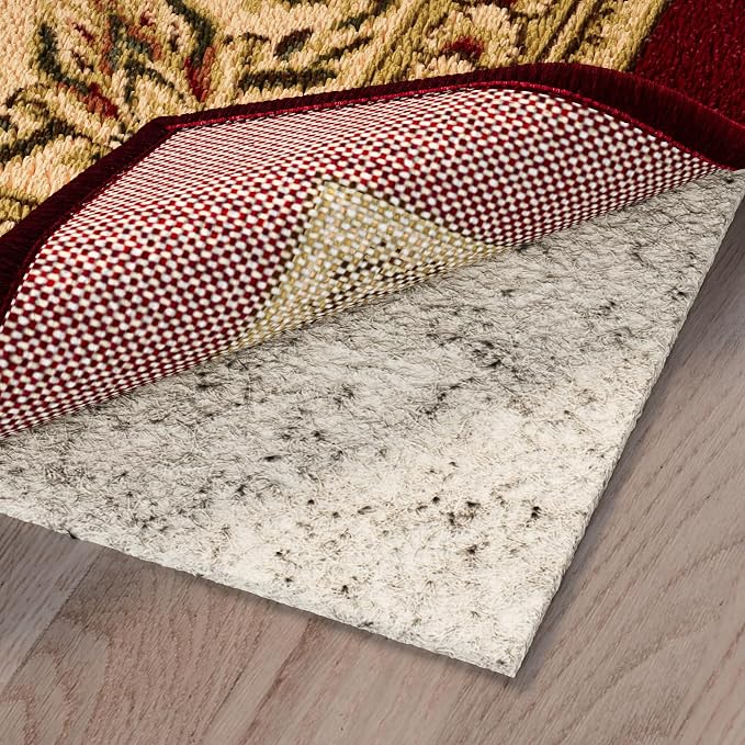 Ottomanson 7' x 7'8" Non-Slip Rug Pad Gripper 1/12 Inch Ultra Thin Dual Surface by Ottomanson