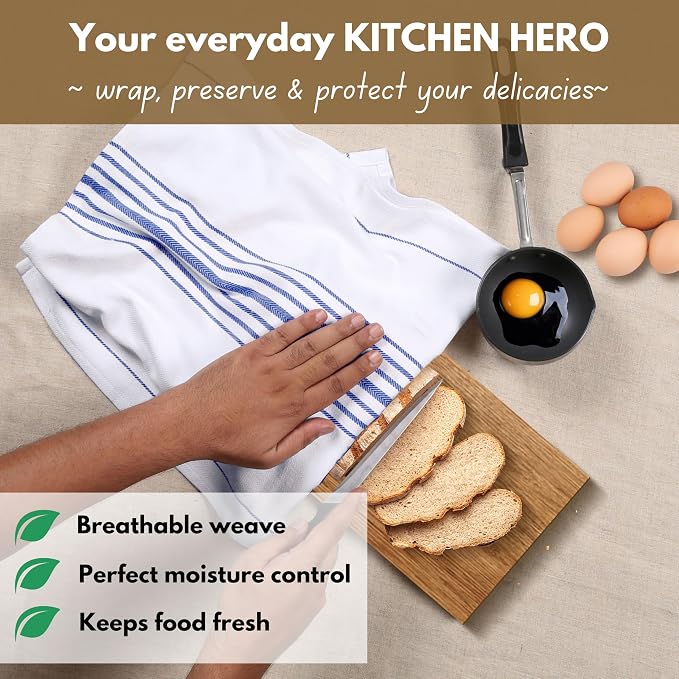 Native Fab Kitchen Dish Towels 16"x26" Set of 4 Herringbone Weave - Image 6