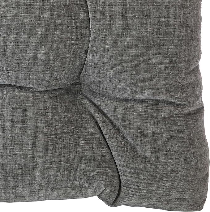 Klear Vu Gripper Overstuffed Universal Non-Slip Dining Chair Cushions for Kitchen Decor or Office Use, U-Shaped Skid-Proof Seat Pad, 17x17 Inches, 2 Count (Pack of 1), Plush Gray