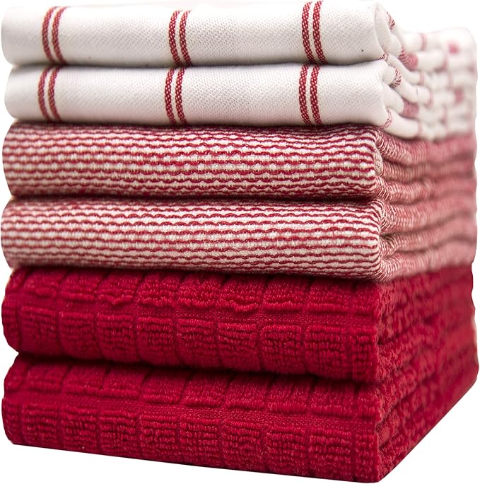Premium Kitchen Towels | Large Cotton Dish Towels | Flat & Terry Highly by BumbleTowels