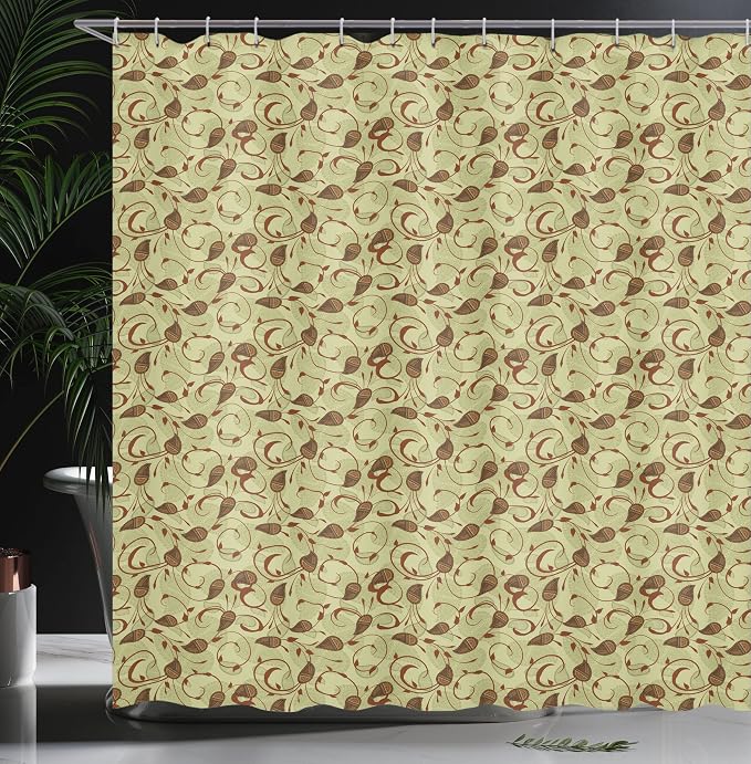 Ambesonne Paisley Shower Curtain, Modern Design of Classic Eastern Leafy Motif - Image 3