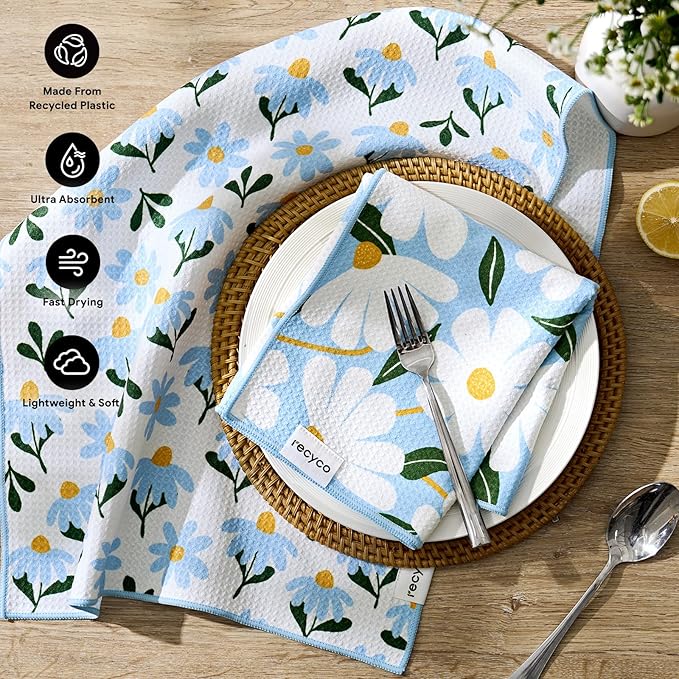 RECYCO Waffle Kitchen Towel Set of 2 - Image 3