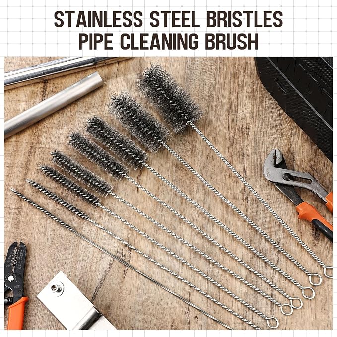 Baderke 16 Inch Long Pipe Cleaning Brush Stainless Steel Bristles Pipe Cleaning - Image 4