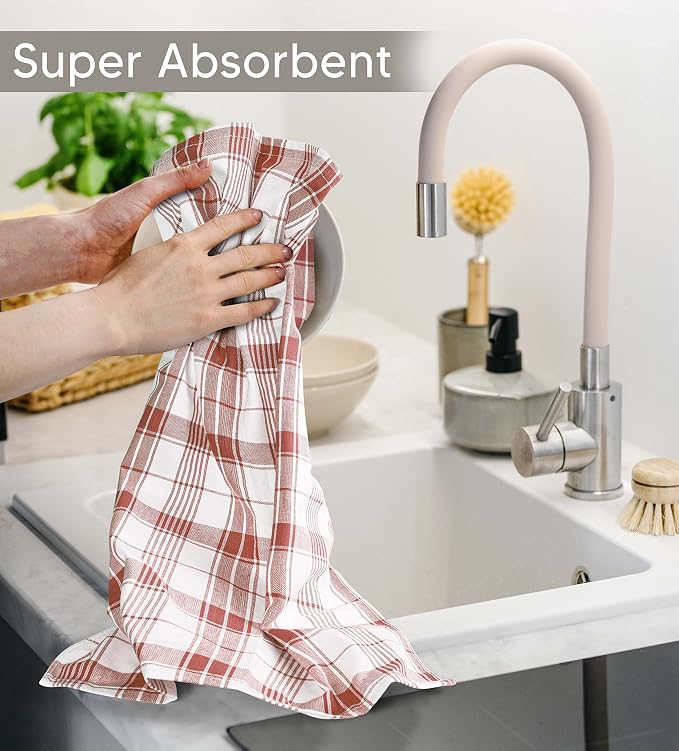 Utopia Towels Red & White Dish Towels 100% Ring Spun Cotton Highly Absorbent & - Image 5