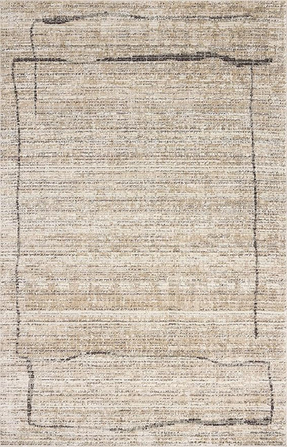 Loloi Jeremiah Brent Bleecker Collection BLE-05 Natural/Charcoal 6'-7" x 9'-3" Area Rug