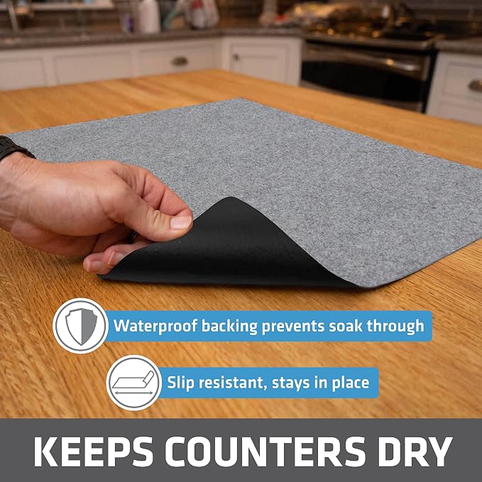 Drymate Jumbo XL Dish Drying Mat, Low-Profile, Super Absorbent, Quick Dry Fabric - Image 3
