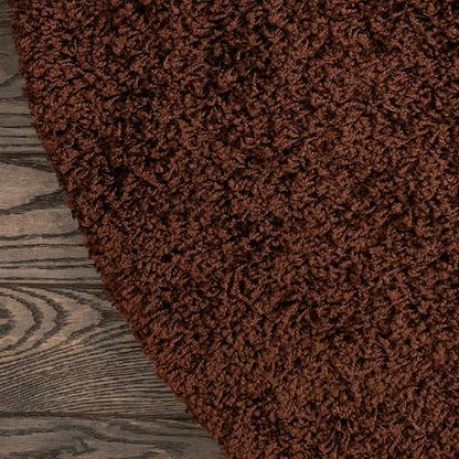 Unique Loom Solid Shag Collection Area Rug (3' 3" x 5' 3" Oval, Chocolate Brown)