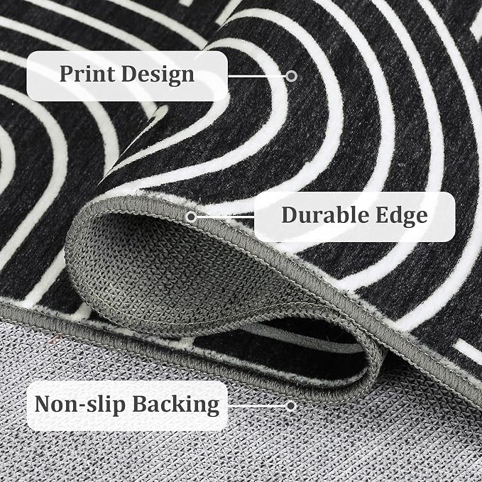 Washable Rug 2x3 Area Rugs for Entryway, Abstract Rug for Bedroom, Soft Rainbow - Image 7