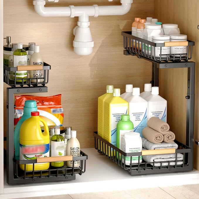 Under Sink Organizer, 2 Pack Under Sink Organizers and Storage, 2-Tier Pull Out by Unknown