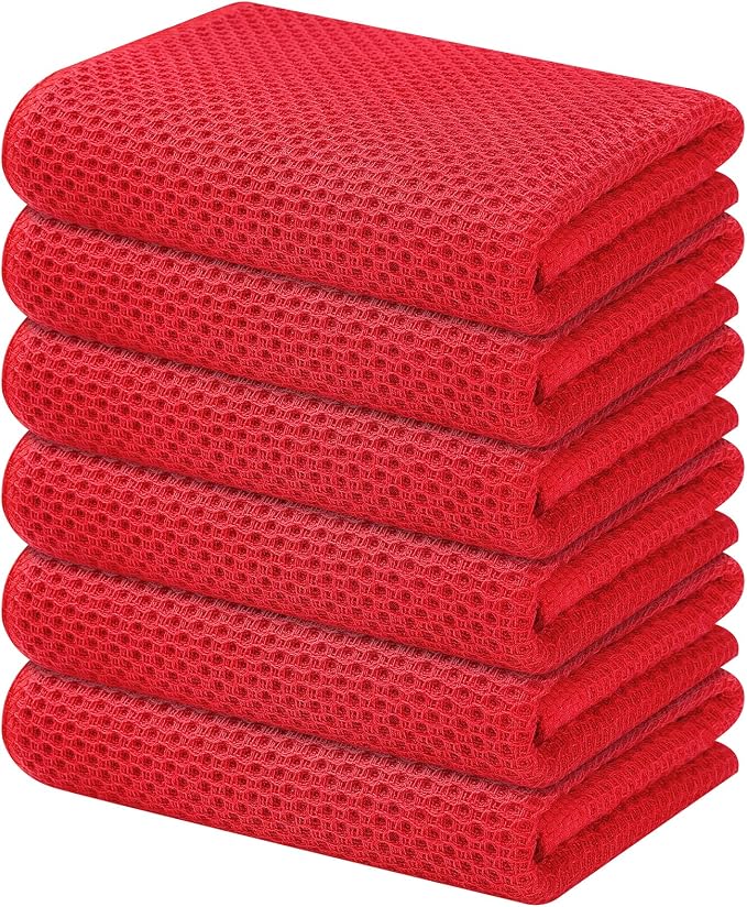 Kitinjoy 100% Cotton Waffle Weave Kitchen Hand Towels by Kitinjoy
