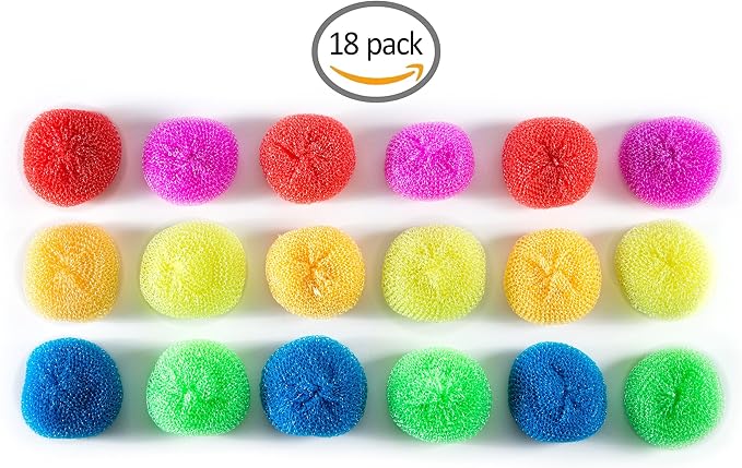 SCRUBIT 18 Round Nylon Dish Scrubber Scouring Pads - Image 7