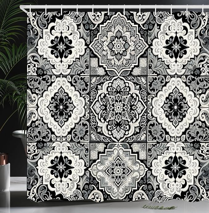 Ambesonne Grey Shower Curtain, Oriental Trippy Art by Ambesonne