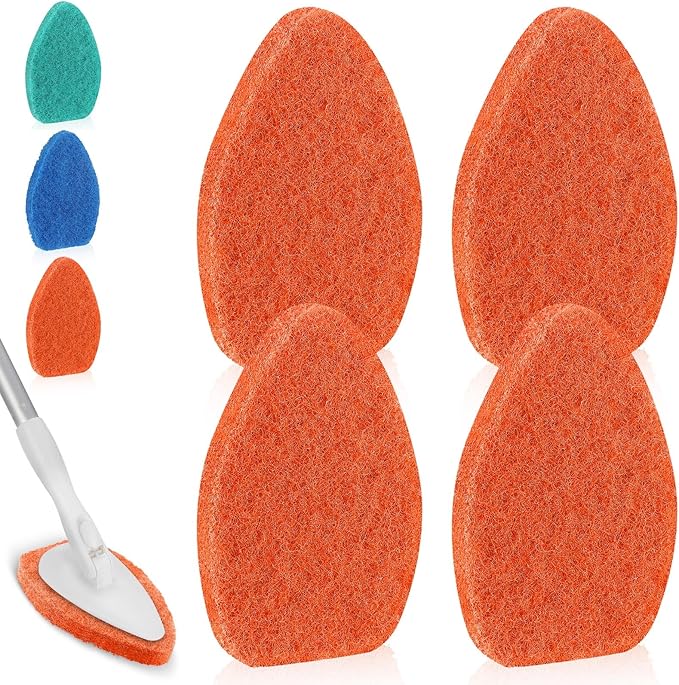 Baderke 4 Pcs Tub Tile Scrubber Cleaning Brush Pads Brush Non-Scratch Scouring by Baderke