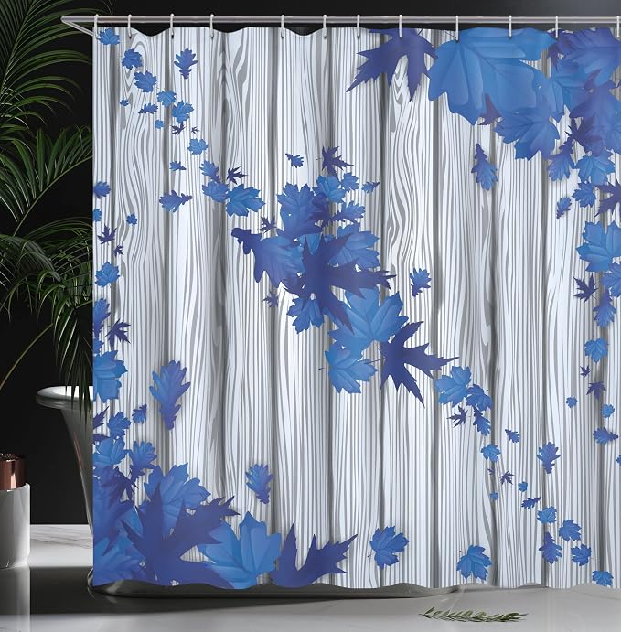 Ambesonne Autumn Shower Curtain, Fall Maple Leafs Tree Diagonal Leaves Foliage - Image 3