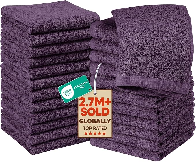 Utopia Towels 24 Pack Cotton Washcloths Set, 100% Ring Spun Cotton, Highly by UTOPIATOWELS