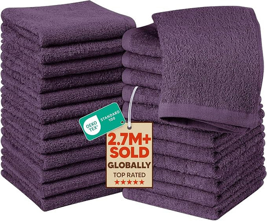 Utopia Towels 24 Pack Cotton Washcloths Set, 100% Ring Spun Cotton, Highly by UTOPIATOWELS