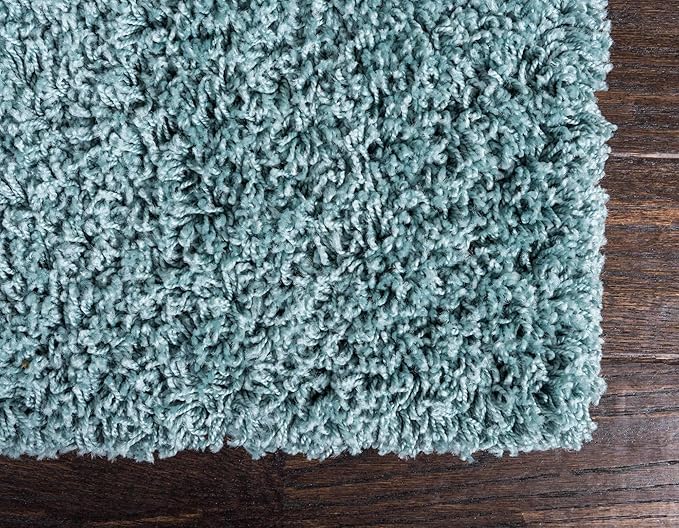 Unique Loom Solid Shag Collection Area Rug (2' 2" x 3' 1" Rectangle, Light Slate Blue)