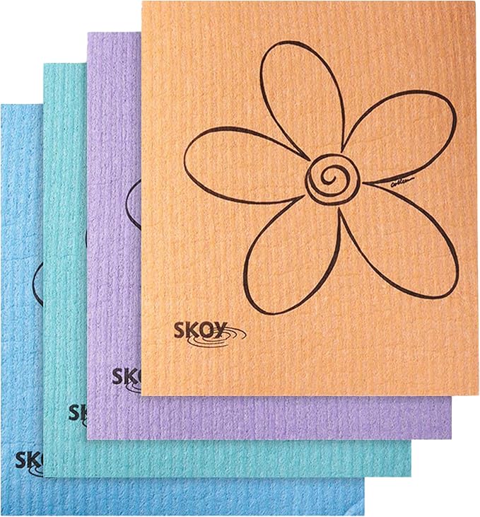 Skoy Cloth, Reusable Cleaning Cloths, Planet-Friendly, Dishwasher and Dryer-Safe by Skoy