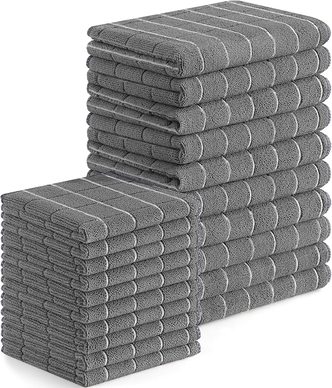 Homaxy Microfiber Kitchen Towels and Dishcloths Set, 20 Pack Soft and Absorbent by Homaxy