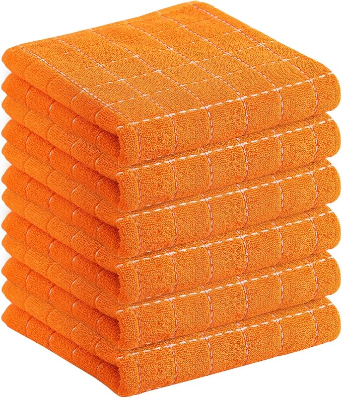 Homaxy 100% Cotton Terry Kitchen Towels, Checkered Designed, Soft and Super by Homaxy