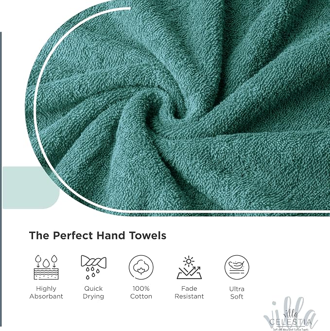 100% Cotton Bath Towel Set of 12-4 Bath Towels, 4 Hand Towels, 4 Wash Cloths - Image 4