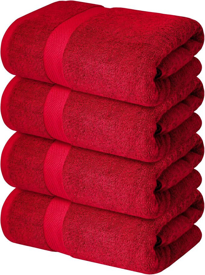 Infinitee Xclusives Luxury 100% Ring-Spun Cotton Bath Towels Set of 4 – Soft - Image 8