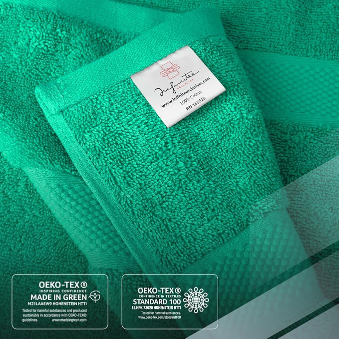 Infinitee Xclusives Luxury 100% Ring-Spun Cotton Bath Towels Set of 4 – Soft - Image 5