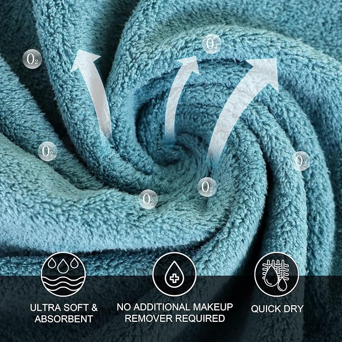 MOONQUEEN Microfiber Facial Cloths Fast Drying Washcloth 12 Pack - Image 7