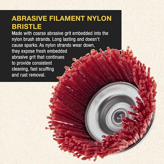 Dura-Gold 2.5" Abrasive Filament Nylon Bristle Cup Brush - Image 4
